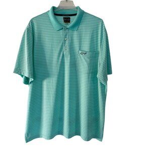 Greg Norman for Tasso Elba Play Dry Polyester Striped Polo Shirt Men's XL